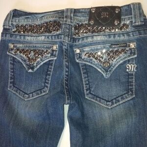 Miss Me Blue Jeans with Silver Accents
